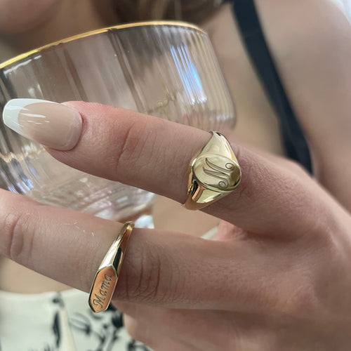 Narrow Signet Ring - Saints Gold Co.