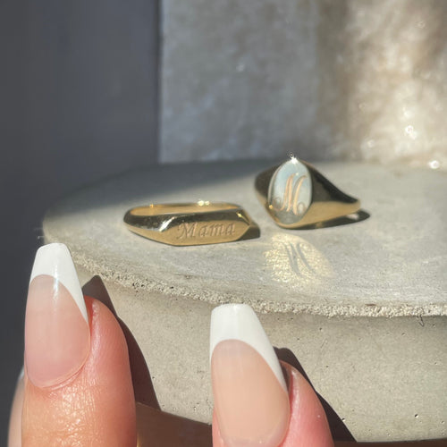 Narrow Signet Ring - Saints Gold Co.