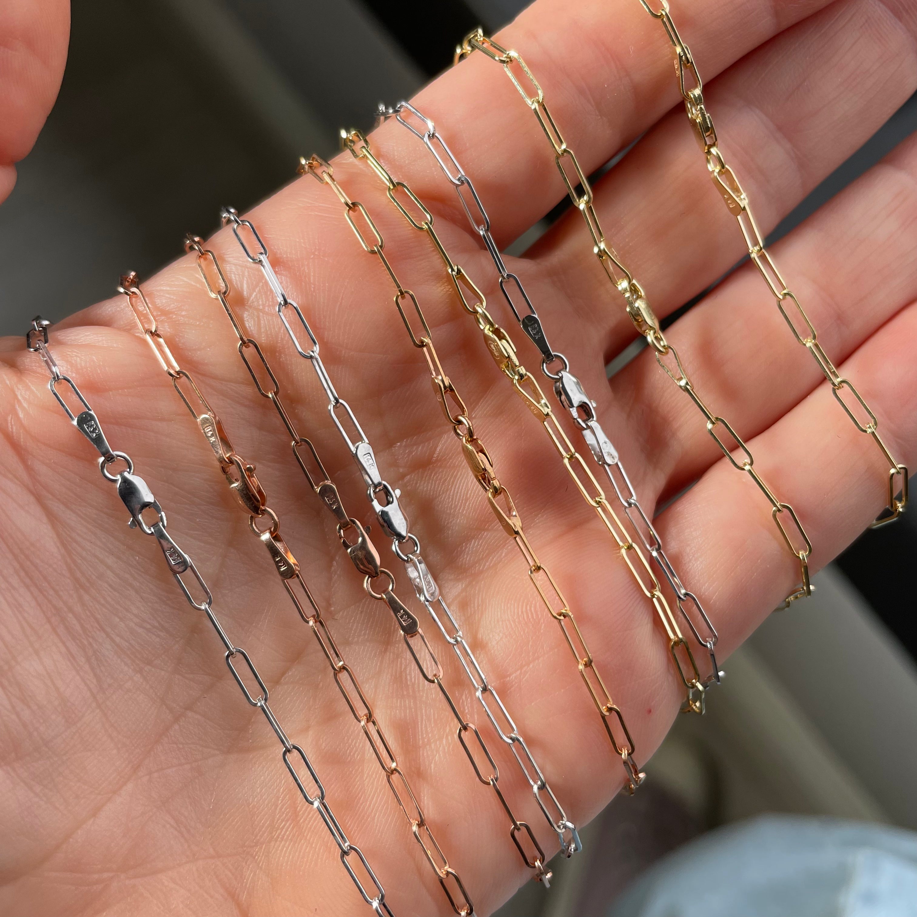 2.0MM Solid Paperclip Chain - Saints Gold Co.