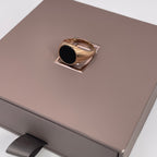 Men's Round Signet Ring Onyx Gemstone (Final Sale)