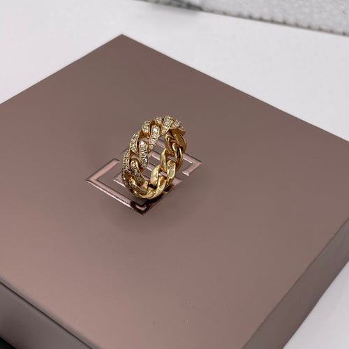 7.0MM Diamond Cuban link ring (Final Sale)