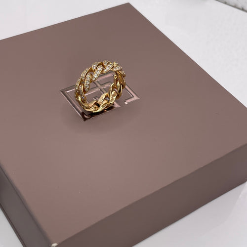 7.0MM Diamond Cuban link ring (Final Sale)