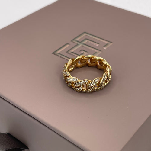7.0MM Diamond Cuban link ring (Final Sale)