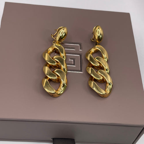 Women's Hollow Italian Cuban Drop Earrings (Final Sale)