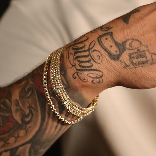 2.5MM Saint Franco Bracelet Two-Tone (Prism Cut)