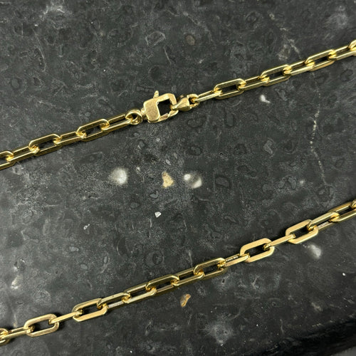 4.0MM Completely Solid Gold Paperclip Chain