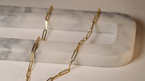 5.0MM Solid Gold Paperclip Chain