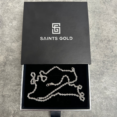 2.5MM Rope Chain (Diamond Cut) 14K white gold 20" 9.6g (FINAL SALE)