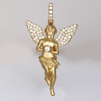 Saints Gold Flat Diamond Angel Pendant