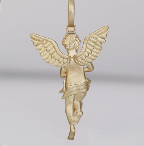 Saints Gold Flat Diamond Angel Pendant