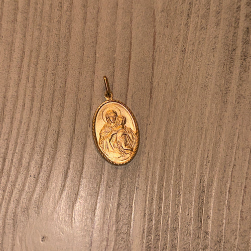 Oval Mary and Jesus Pendant (Final Sale)