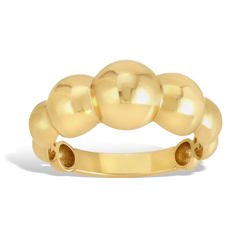 14K Solid Gold Bubble Ring