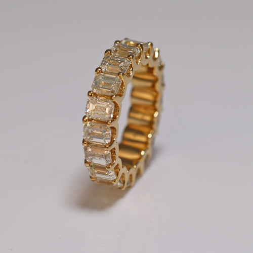 diamond studded ring yellow gold eternity