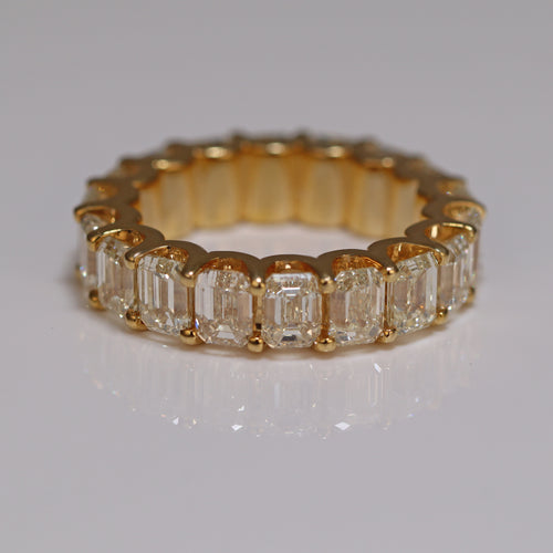 diamond studded ring yellow gold eternity