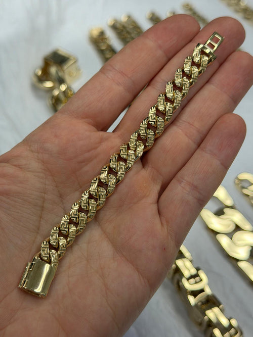 Greek Etched Design Miami Cuban Link (Made to Order)