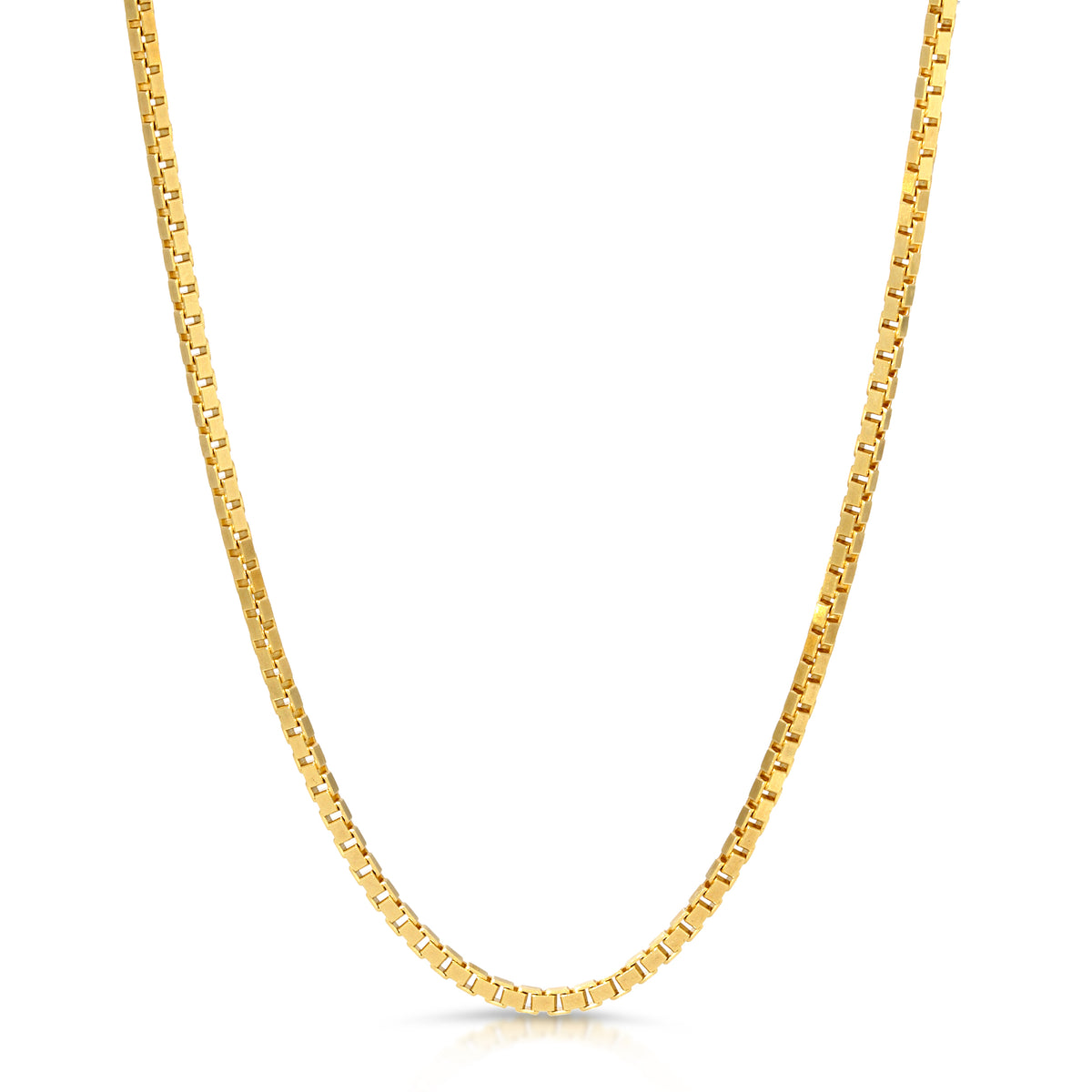 1.9MM Classic Box Chain (Solid Gold) - Saints Gold Co.