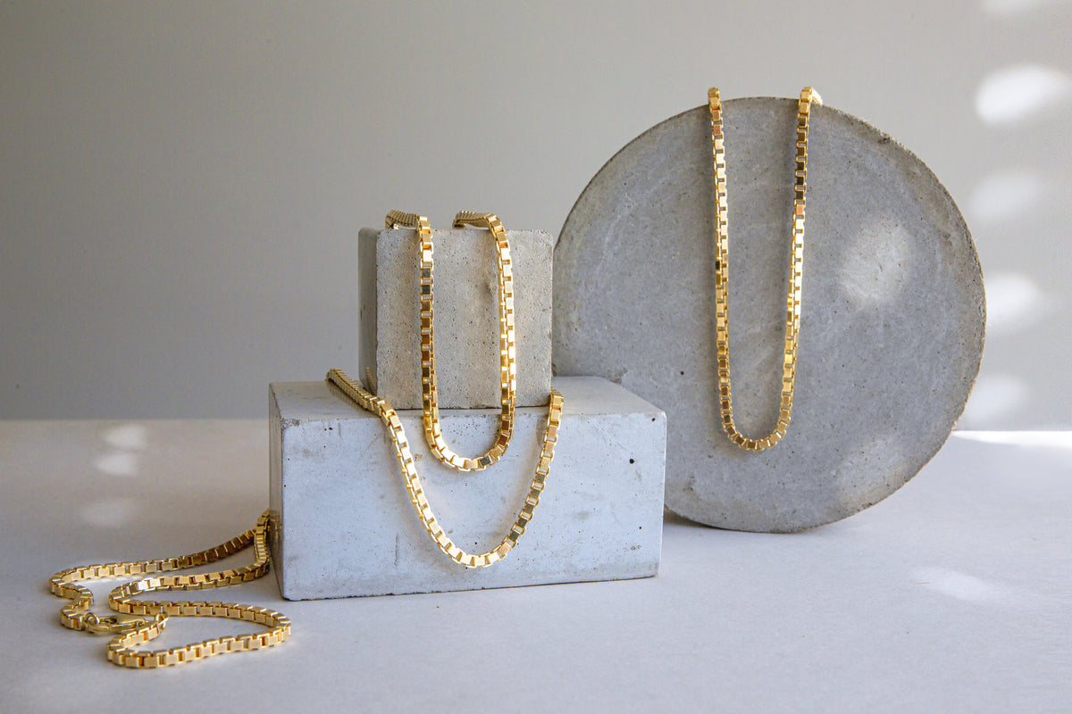 1.7MM Classic Box Chain (Solid Gold) - Saints Gold Co.