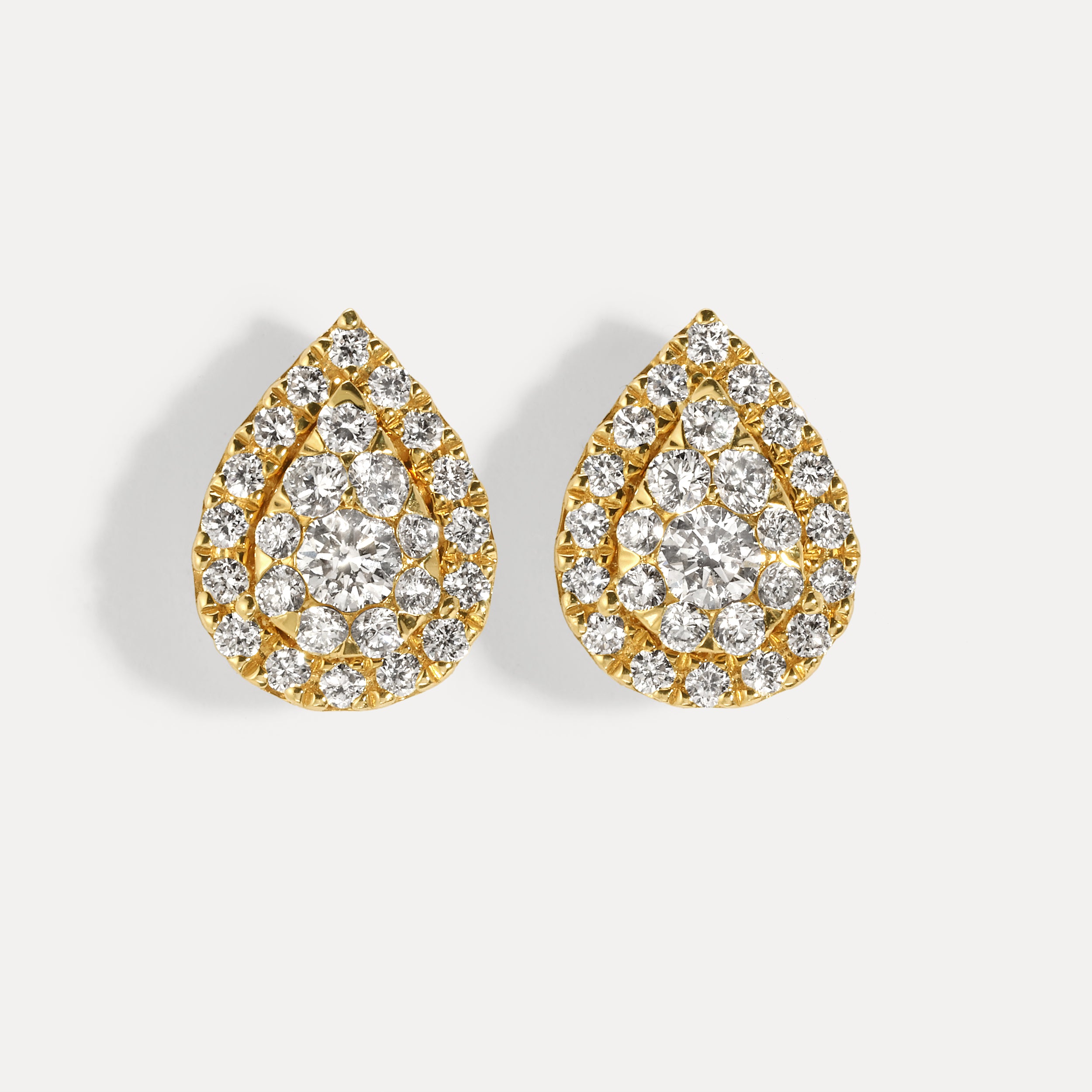 Pear Shaped Cluster Diamond Studs