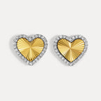 Disc Heart Natural Diamond Studs