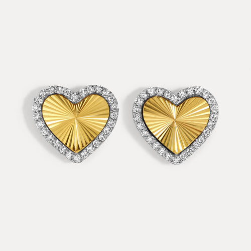 Disc Heart Natural Diamond Studs