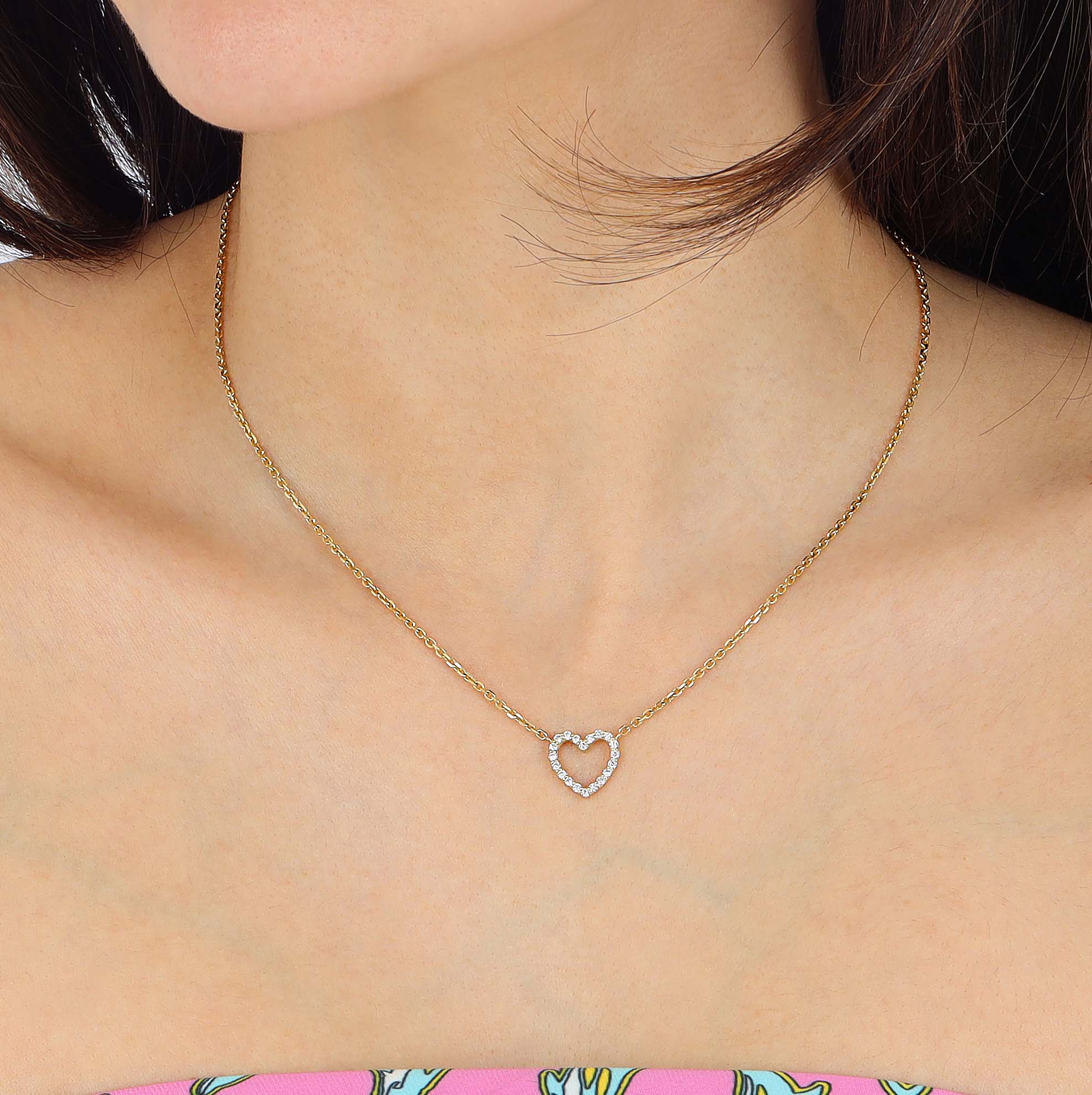 Diamond Outline Heart Necklace