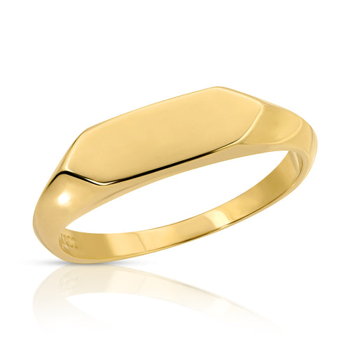 Narrow Signet Ring - Saints Gold Co.