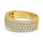 Diamond Studded Ring with four Rows of Iced Out round cut