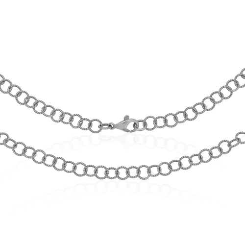 Handmade Textured Round Link Chain