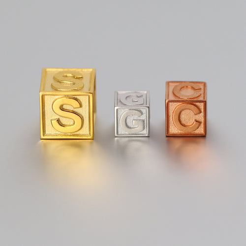 Initial Cube Pendant - Saints Gold Co.