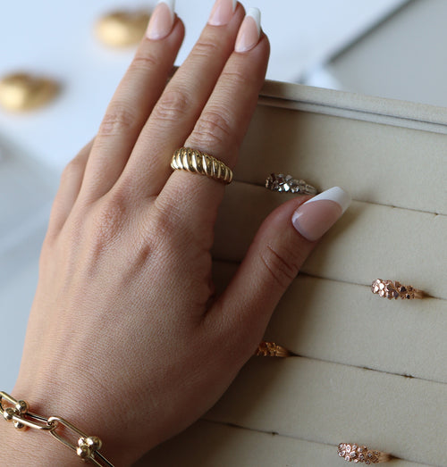Croissant Ring Large - Saints Gold Co.