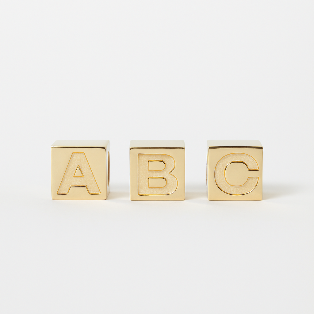 Edgeless Initial Cubes Custom Pendants