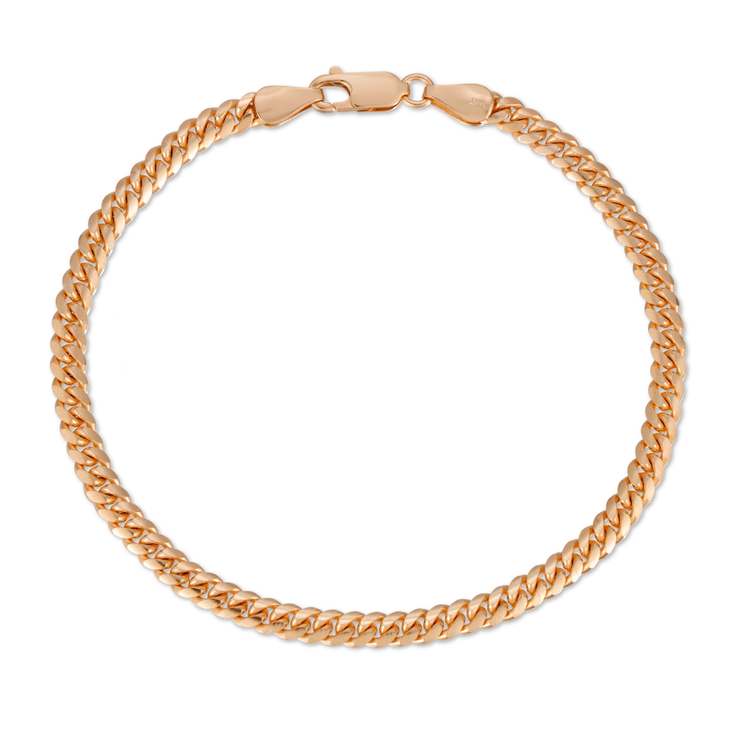 Gold Moon Link Bracelet (5mm, Diamond Clasp) - IF & Co.