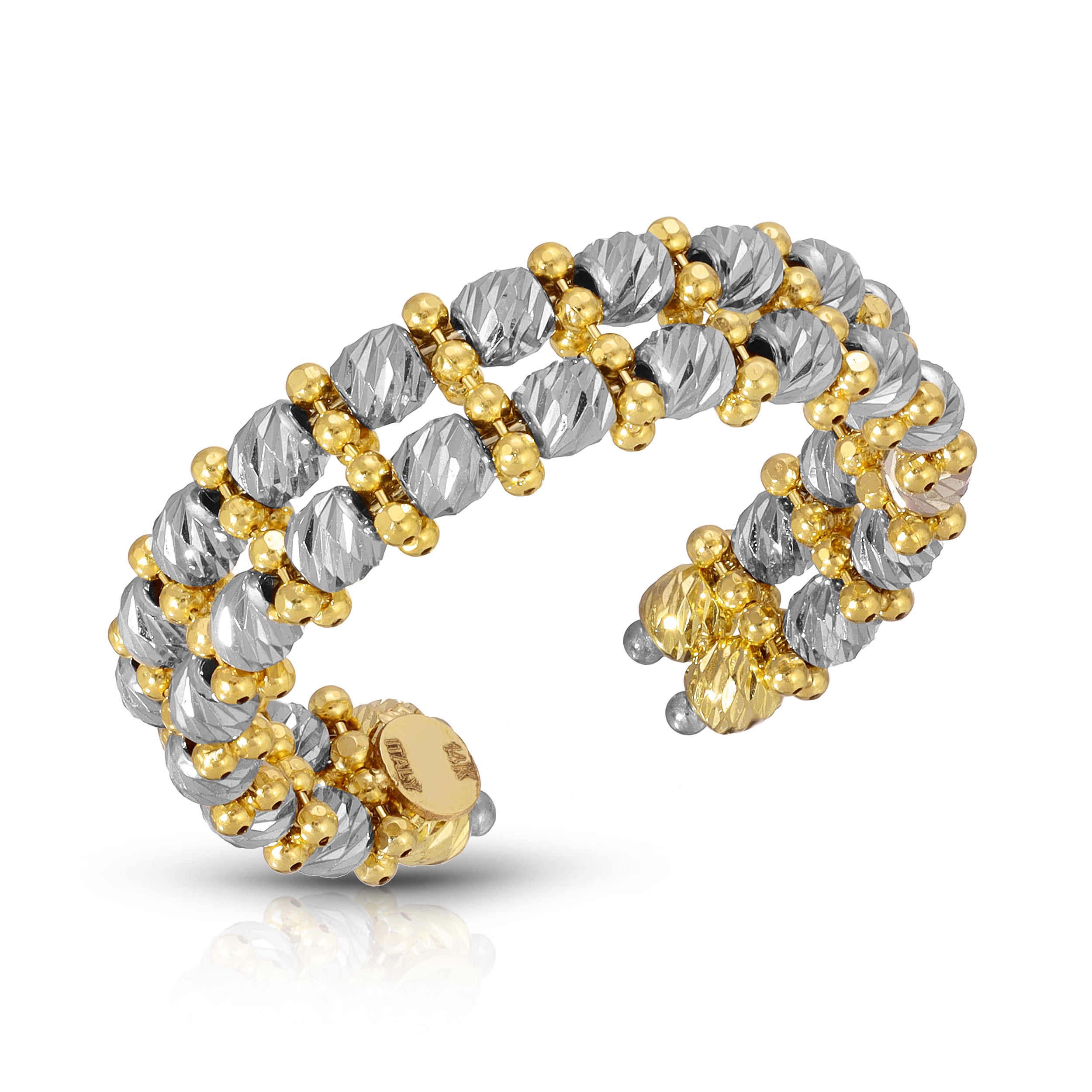 Moonbead Ring 2 Row - Saints Gold Co.