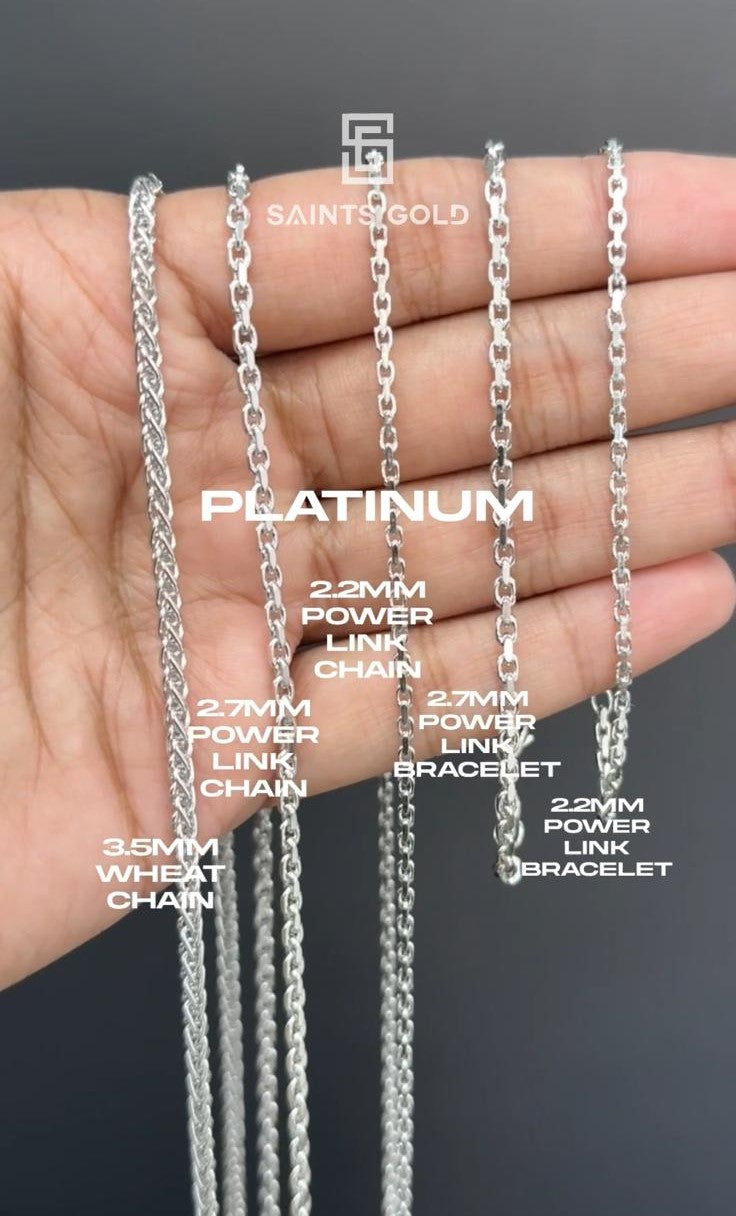 2.2MM New Power Link Bracelet (Platinum 950) - Saints Gold Co.