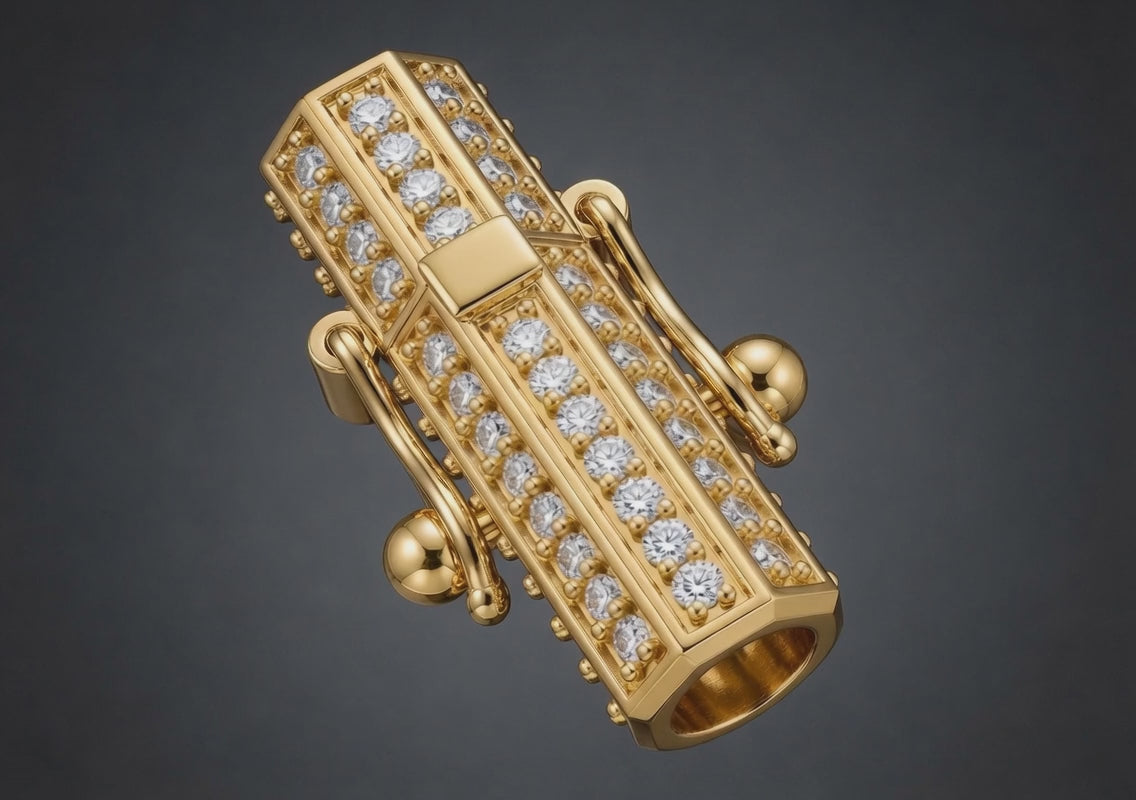 Natural Diamond Vial Barrel Lock
