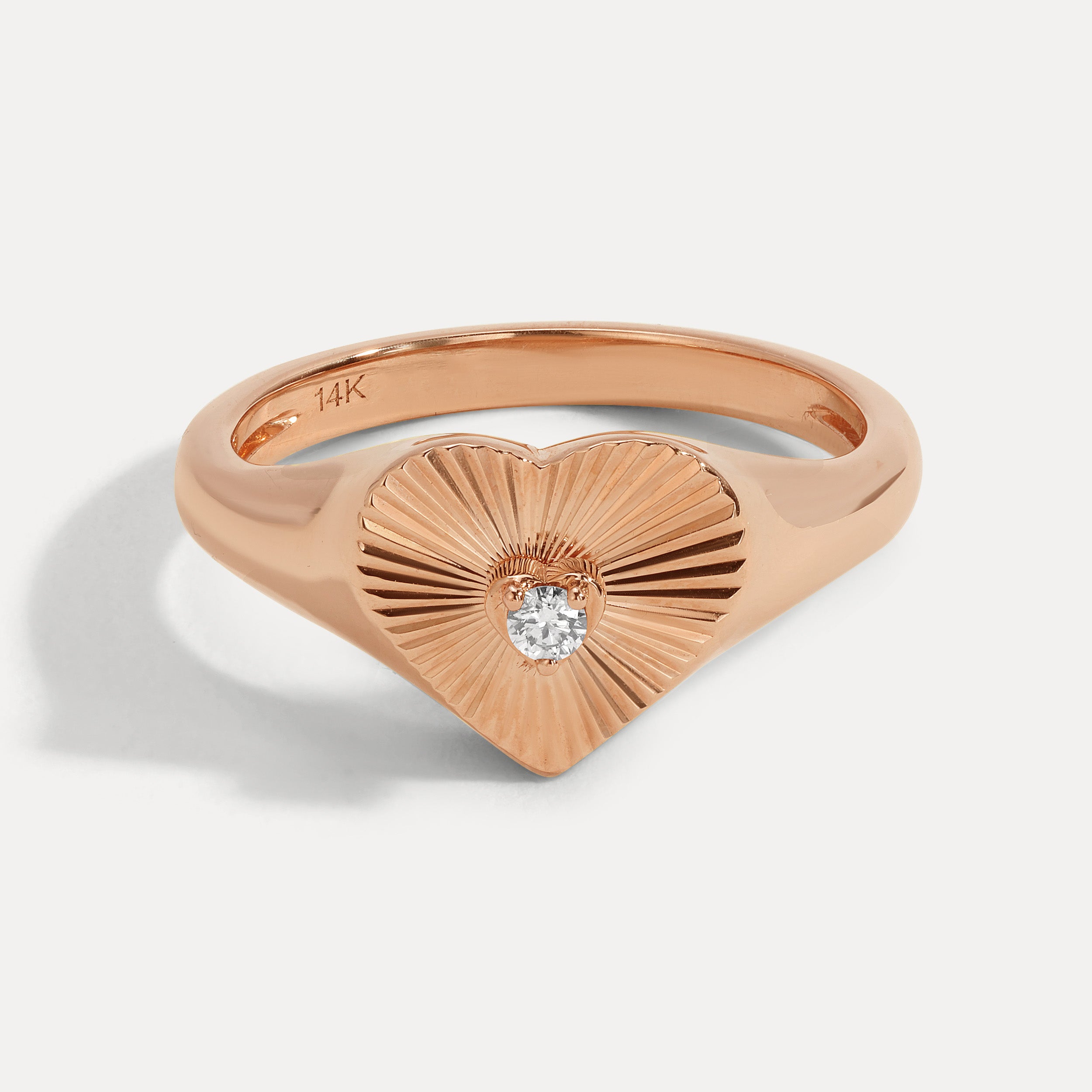 Deep Love Solitaire Diamond Heart Shaped Ring (Final Sale)