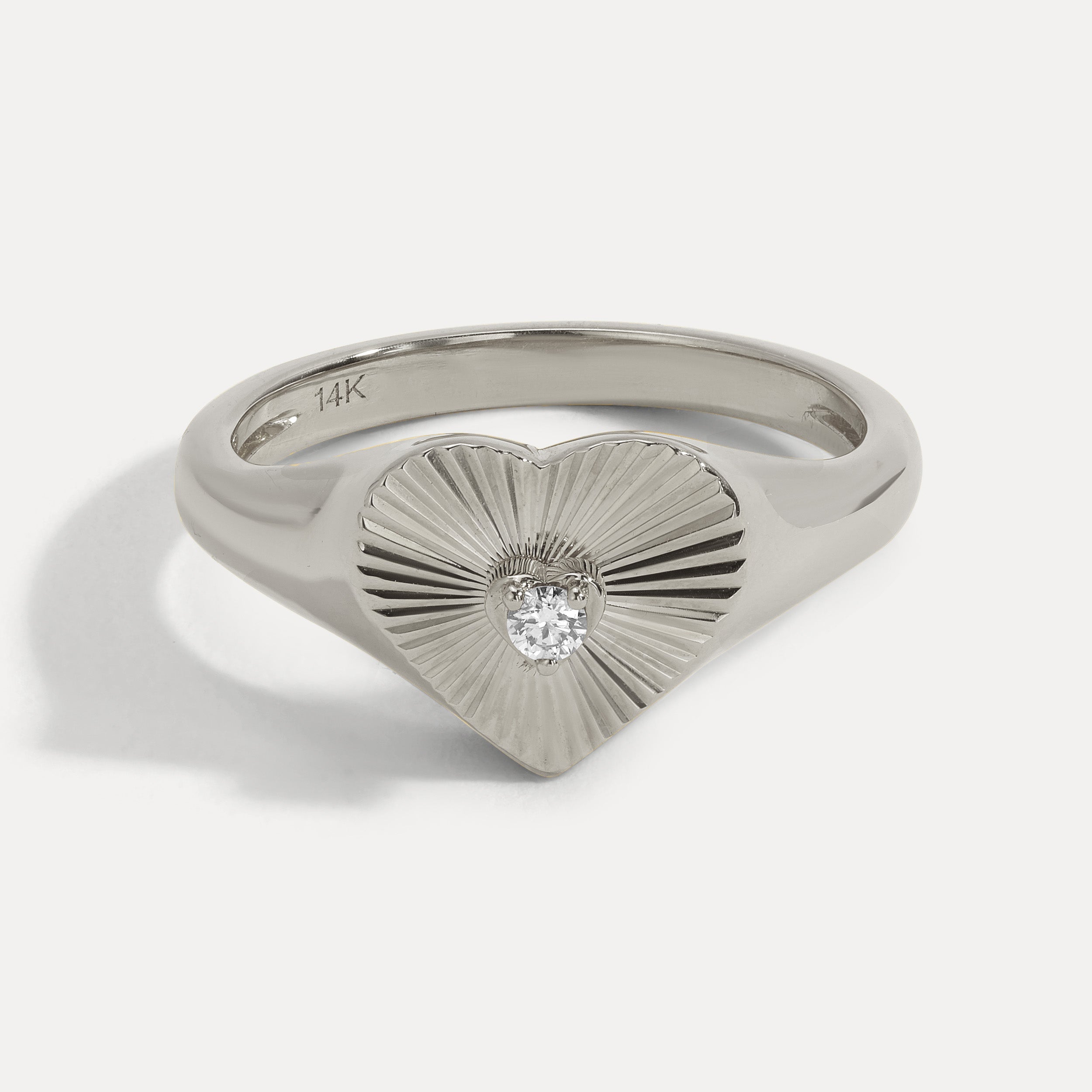 Deep Love Solitaire Diamond Heart Shaped Ring (Final Sale)