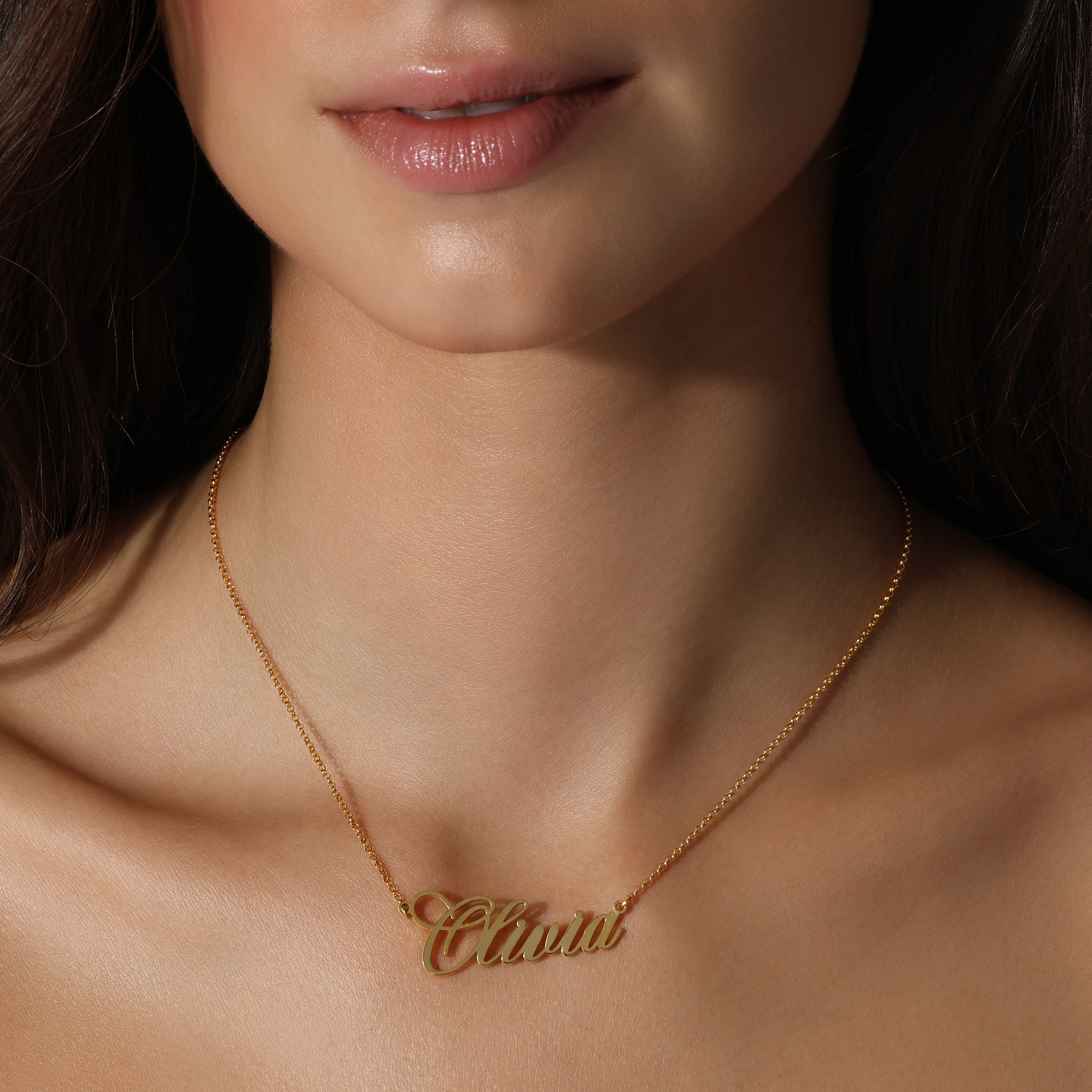 Custom Solid Gold Nameplate Necklace - Saints Gold Co.