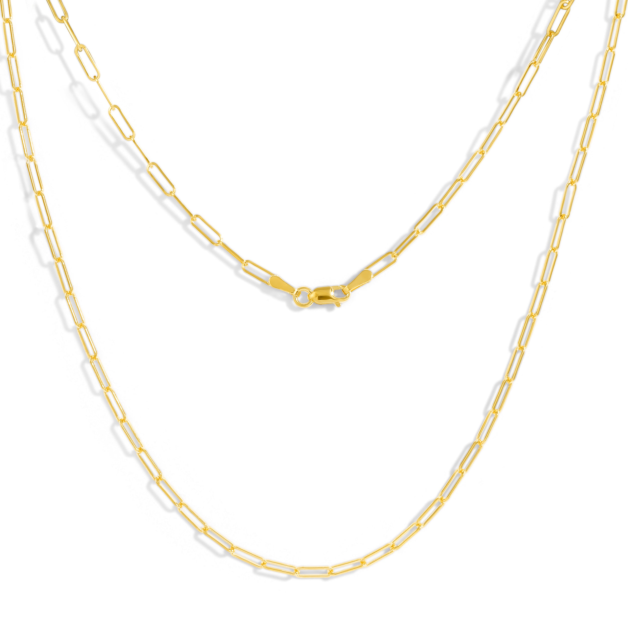 2.0MM Solid Paperclip Chain - Saints Gold Co.