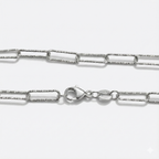 3.5MM Textured 18K Diamond Cut Paperclip Chain