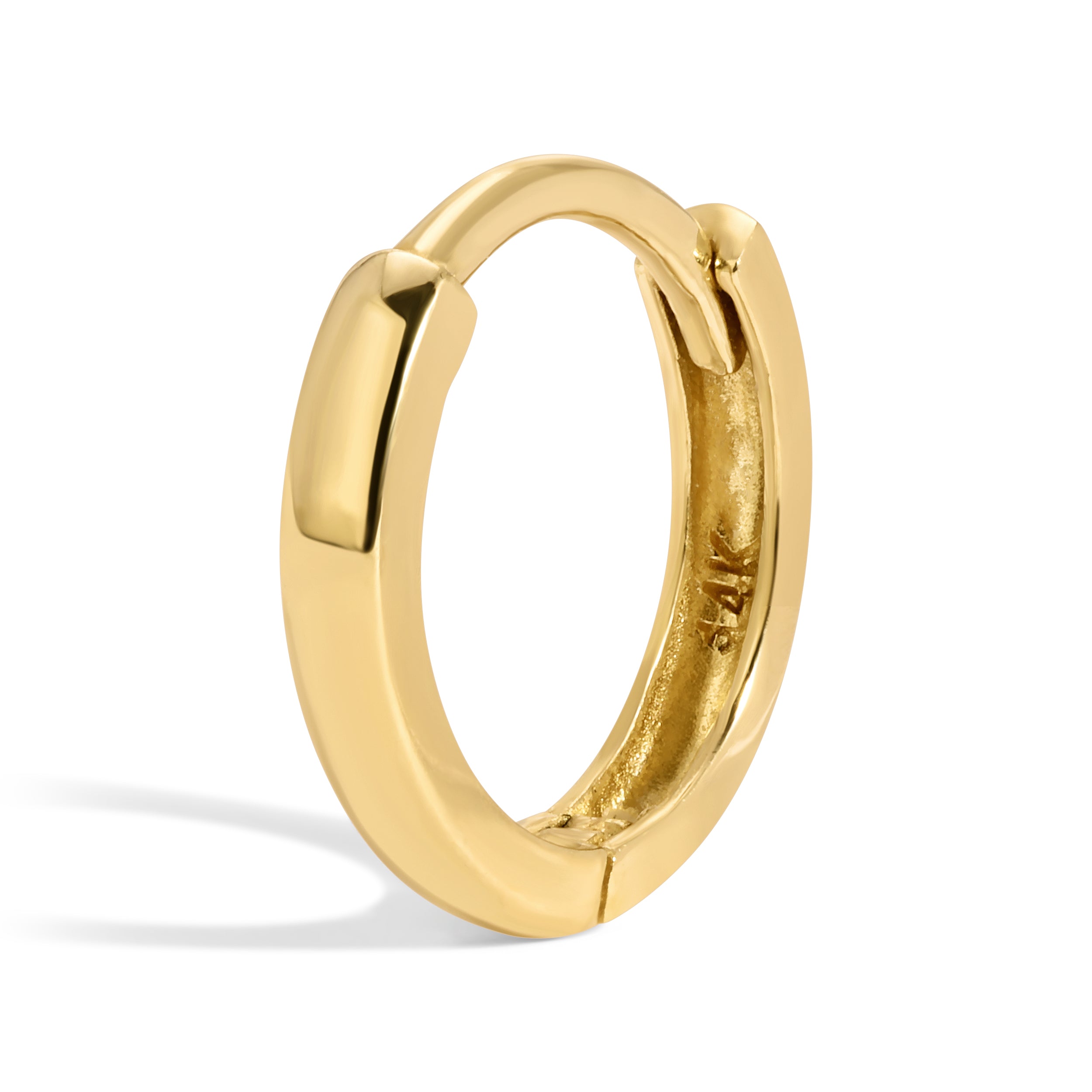 14K Micro Solid Gold Huggie