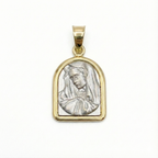 Two-tone Virgin Mary Religious Pendant 14K