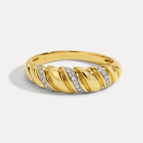 Vintage Croissant Natural Diamond Ring