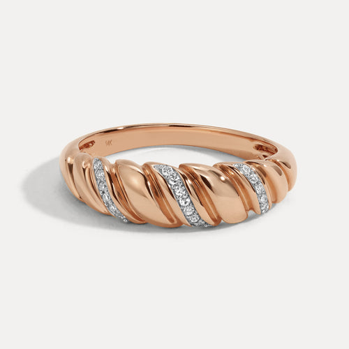 Vintage Croissant Natural Diamond Ring