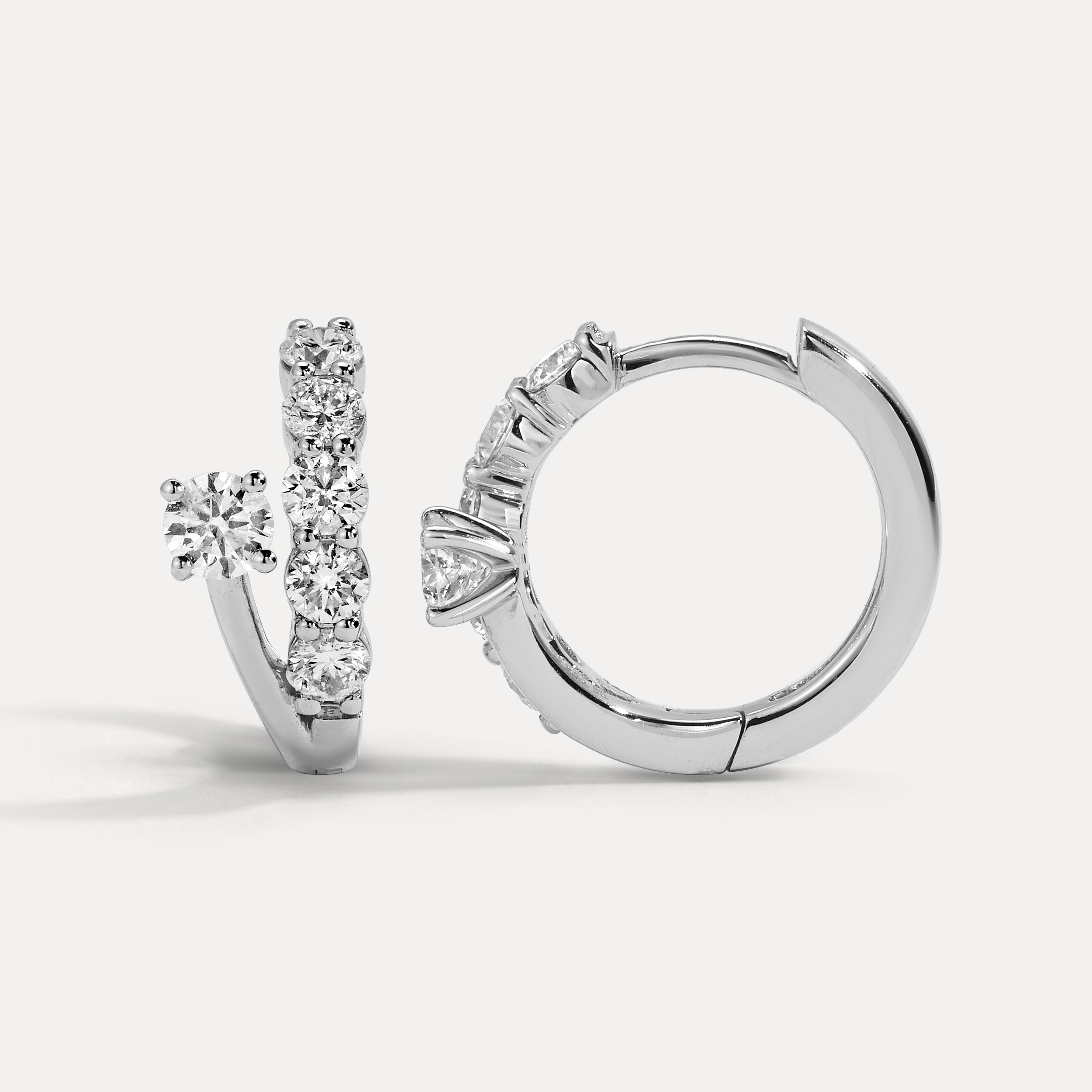 Sparkler Natural Diamond Hoops Solid Gold