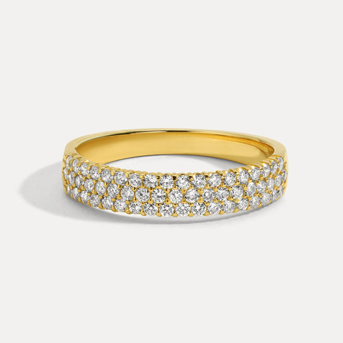 GLAZE Pave' Natural Diamond Solid Gold Eternity Band