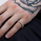 14k diamond eternity band diamonds vs g color colorless f gold ring rings men mens wearing hand model pinky