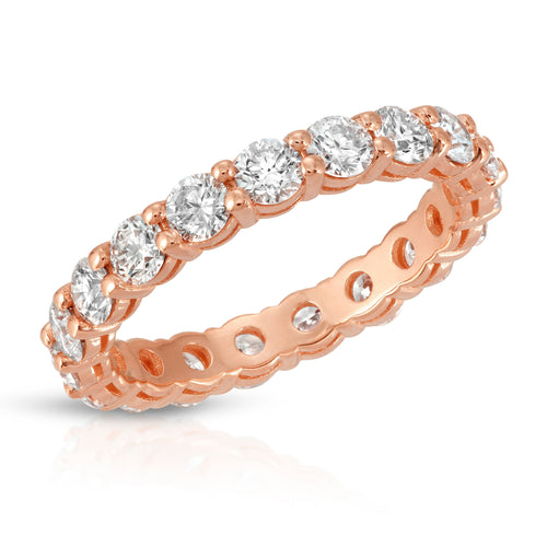14k diamond eternity band diamonds vs g color colorless f gold ring rings rose pinky