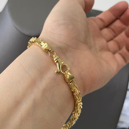 4mm byzantine bracelet yellow gold solid gold 14k 14 karat