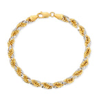 5.5mm prism cut rope bracelet solid gold yellow gold